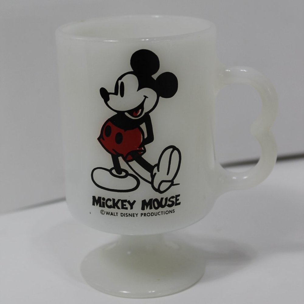 Mickey Mouse Milk Glass - Picture 1 of 4